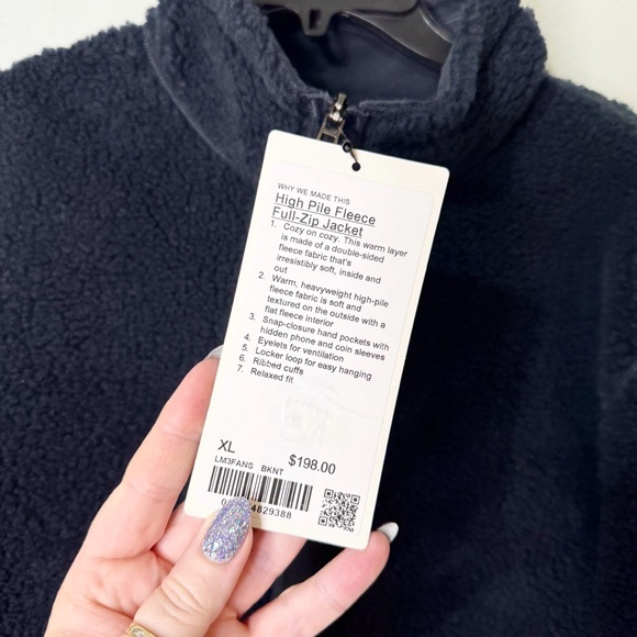 Lululemon Men’s High Pile Fleece Full-Zip Jacket in Black Night XL NWT - Picture 6 of 10